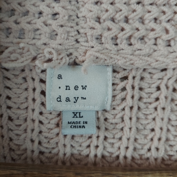 a new day beige cream chunky knit open cardigan Sz XL - Picture 3 of 7